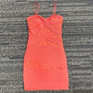 Lucy Paris Pink Sequin Asymmetrical Mini Dress